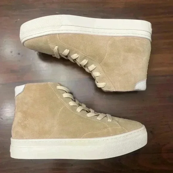 Soludos Ibiza Tan Sand High Top Sneakers Size 8.5 Suede Hipster Preppy Spring - Picture 12 of 12